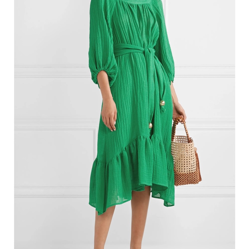 Lisa Marie Fernandez Elegant Green Women's Dress